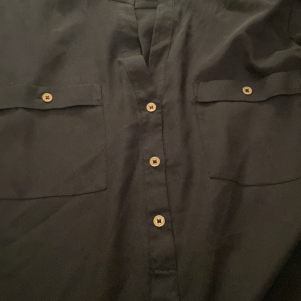 Calvin Klein black 3/4 sleeve blouse. - Picture 2 of 8
